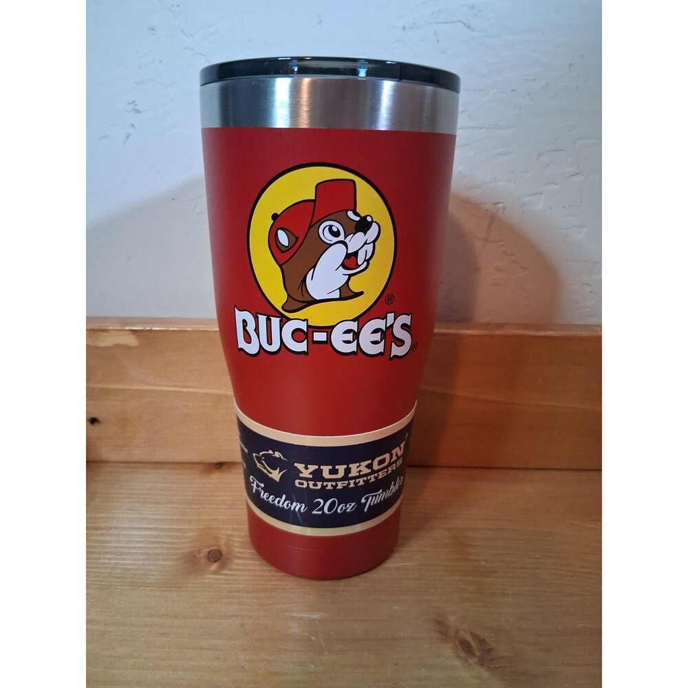 Buc-ees Travel Mug Red Yukon Outfitters Stainless Steel Tumbler 20oz